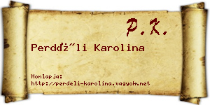 Perdéli Karolina névjegykártya
